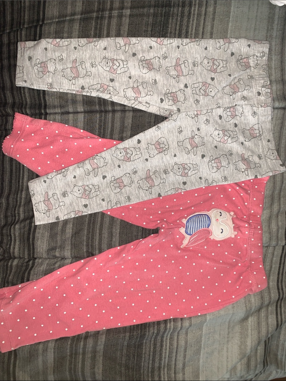🧸Baby girls  Two-Pack Cotton Pants - Pink & Gray
